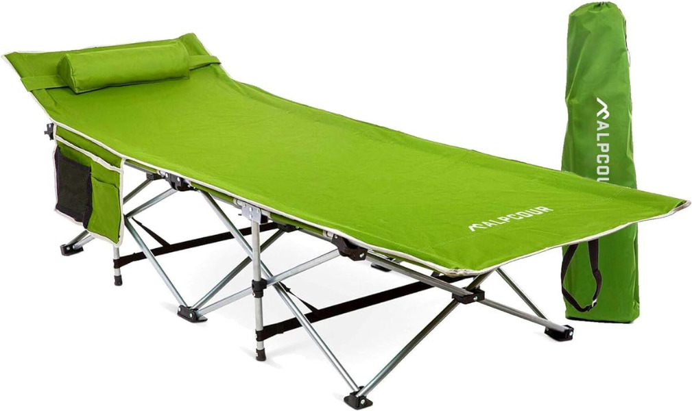 Alpcour Folding Camping Cot – Deluxe Collapsible Single Person Bed