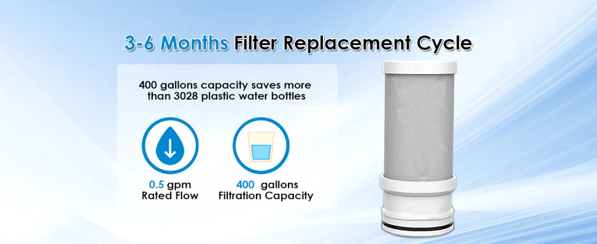 High capacity of 1820 liters / 400 gallons.